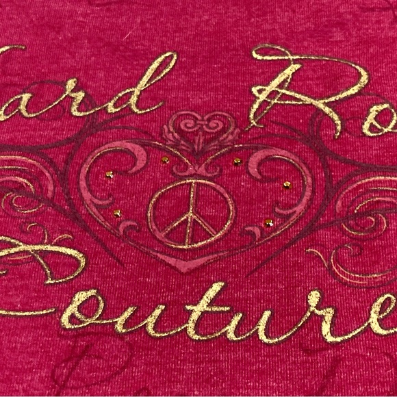 Hard Rock Couture Amsterdam ‘Peace Love Rock’ Ladies Graphic T-Shirt (X Small)